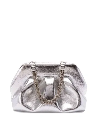 Themoirè Tia Clutch Bag In Silver