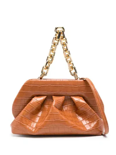 Themoirè Tia Croco Shoulder Bag In Caramel