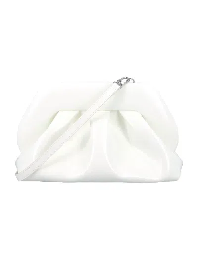 Themoirè Tia Clutch Vegan Patent In White