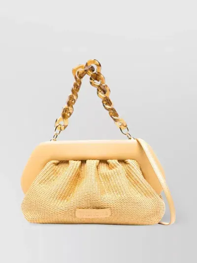 Themoirè Woven Raffia Straw Clutch Bag In Chaitea