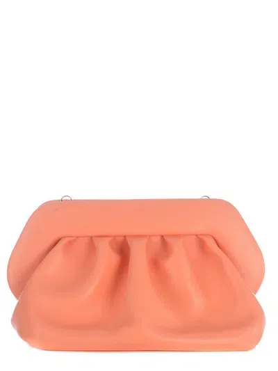 Themoirè Faux Leather Clutch With Magnetic Closure In Light Pink