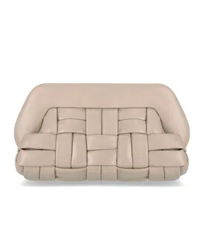 Themoirè Bios Weaved Vegan Almond Clutch In Beige