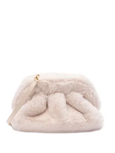 Themoirè Tia Faux Fur Clutch In White