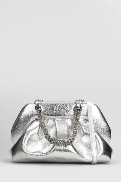 Themoirè Tia Palma Clutch In Silver