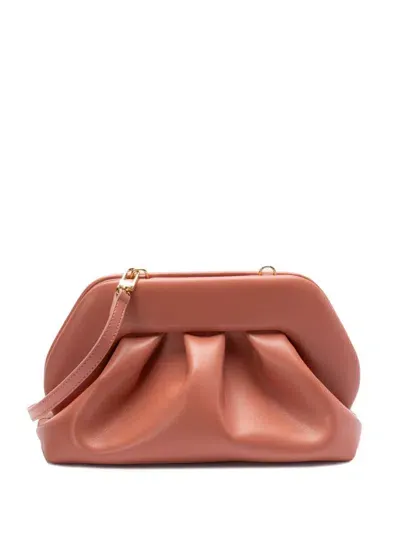 Themoirè Tia Vegan Leather Clutch In Brown