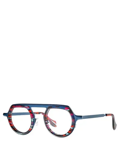 Theo Eyeglasses Bezel 009 Blue/red Ecail+dark Night In Crl