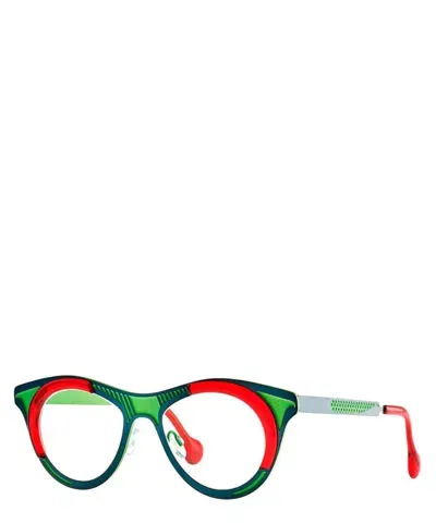 Theo Eyeglasses Debbie 227 C 64+786+transparent Red In Crl