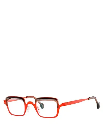 Theo Eyeglasses Graffi 305 Fluo Red+fairy Brown In Crl