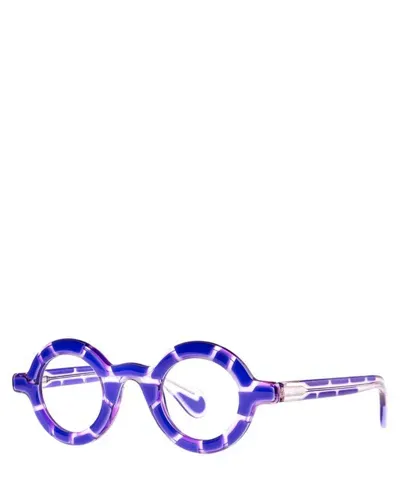 Theo Eyeglasses Orso 011 Neon Purple+transparent Light Purple In Crl