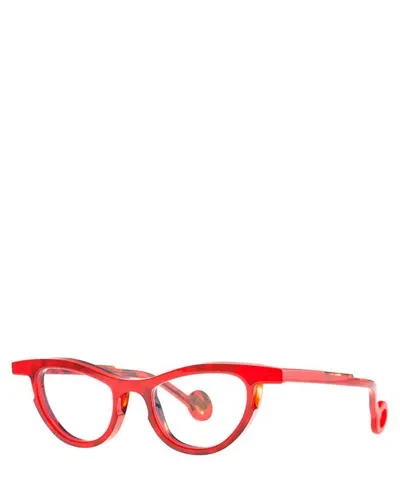 Theo Eyeglasses Pablo 003 Red Jelly+brown Ecail In Crl