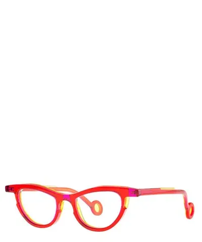 Theo Eyeglasses Pablo 008 Fushia Yelly+transparent Fluo Light Yellow In Crl