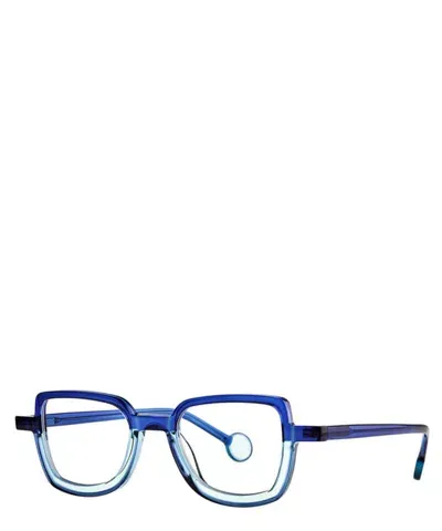 Theo Eyeglasses Schommel 006 Transparent Delft Ware Blue+blueberry Jelly+tra In Crl