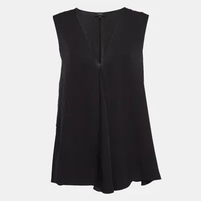 Pre-owned Theory Black Silk Sleeveless Top L