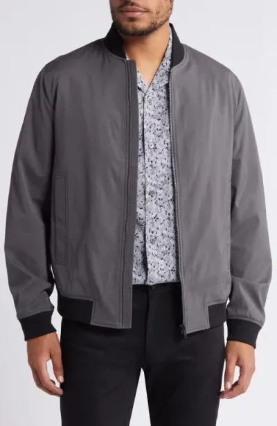 Theory Brenton Stretch Nylon Bomber Jacket In Pestle