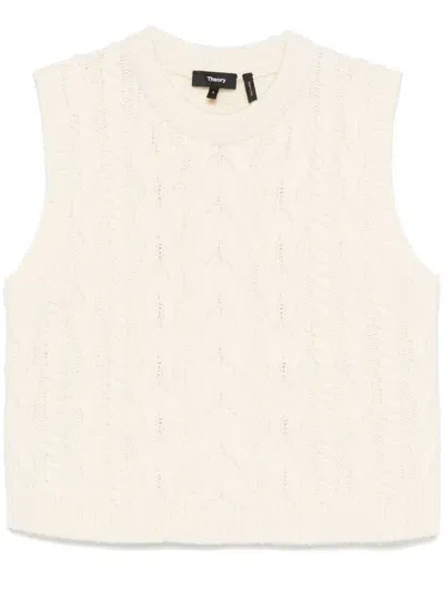 Theory Cable-knit Vest In White