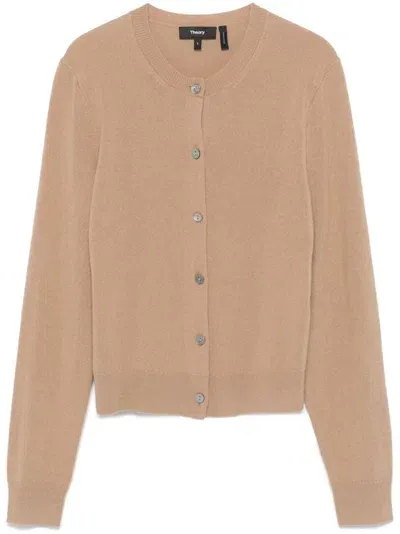 Theory Cashmere Cardigan In 26r Royal Camel