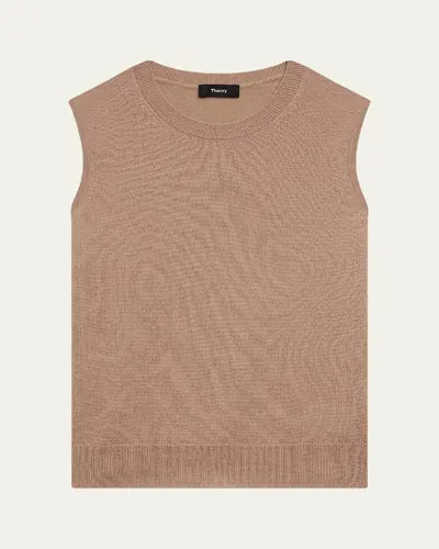 Theory Cashmere Knit Shell Top In Royalcamel