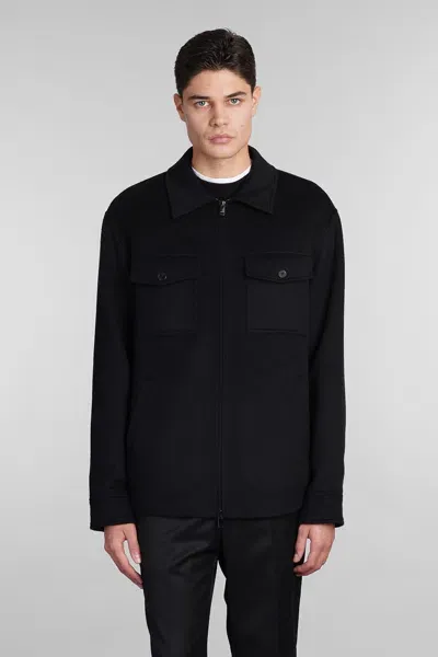 Theory Casual Jacket In Black Wool