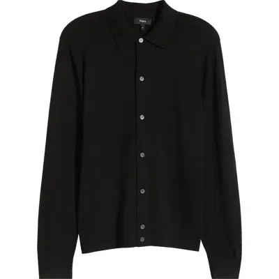 Theory Murphy Tonal-design Bomber Jacket In Black