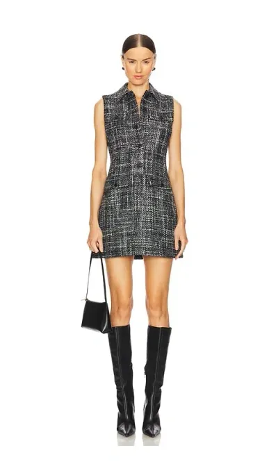 Theory Collared Mini Dress In Black Multi