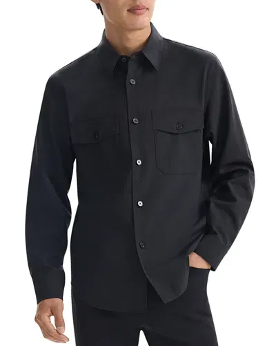 Theory Garvin Shirt Jacket In Stretch Wool In Hickory Melange