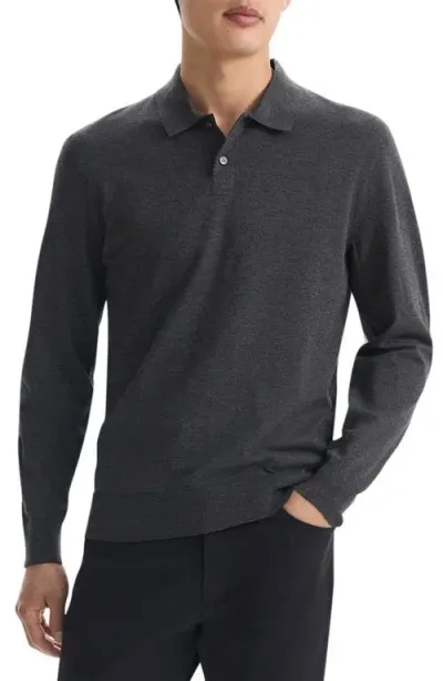 Theory Goris Long Sleeve Polo In Pestle Melange