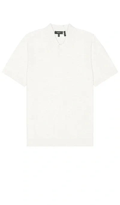 Theory Goris Sweater Polo In Melange Ivory