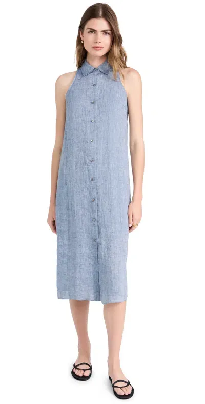 Theory Halter Neck Shirt Dress Chambray