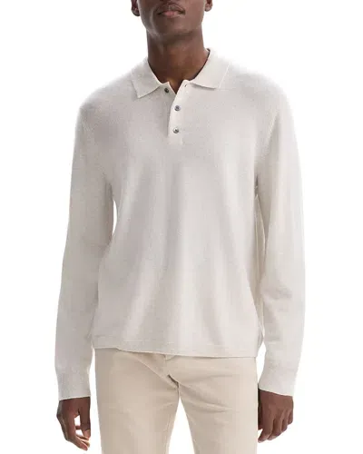 Theory Hilles Cashmere Polo Sweater In Natural Melange