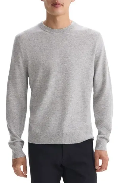 Theory Hilles Cashmere Sweater In Pale Grey Melange