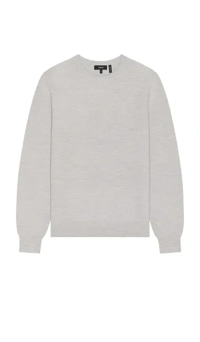 Theory Honey Comb Crewneck Sweater In Light Grey