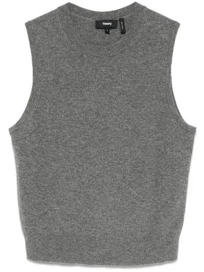 Theory Knitted Tank Top In Grey