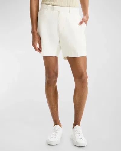 Theory Men's Jarin Linen-viscose Shorts In Ivory