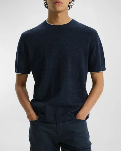 Theory Kolben Short Sleeve Crewneck Tee In New Baltic