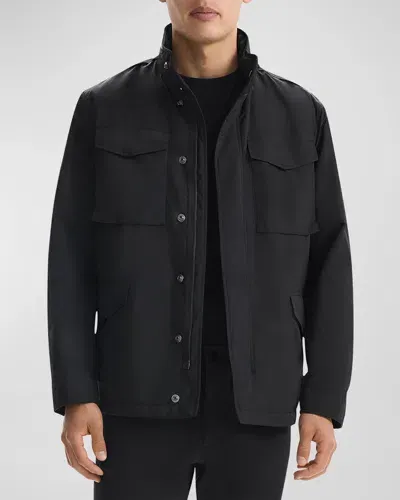 Theory Men's Sleek Nylon Field Jacket In Black