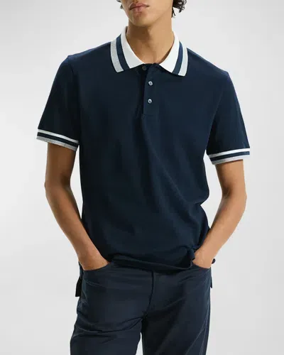 Theory Tailored Short Sleeve Polo Shirt In Baltic