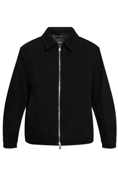 Theory Milo Zip Knit Jacket In Black