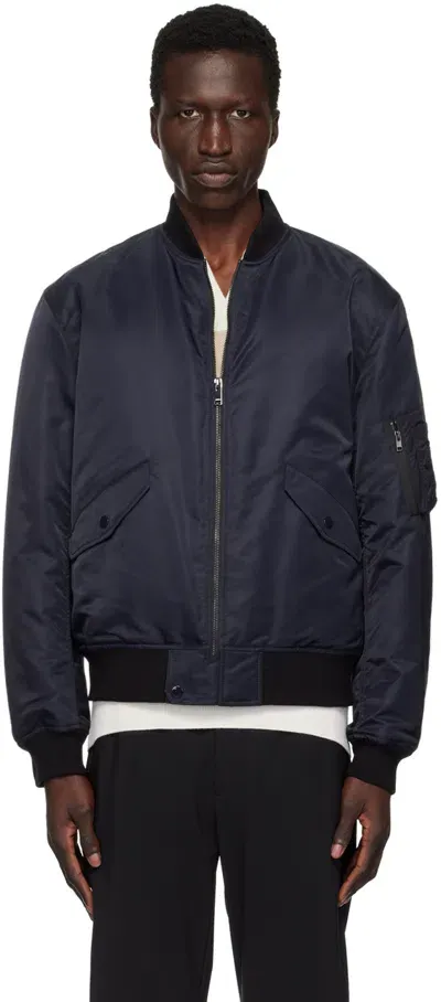 Theory Navy Oversized Bomber Jacket In Baltic