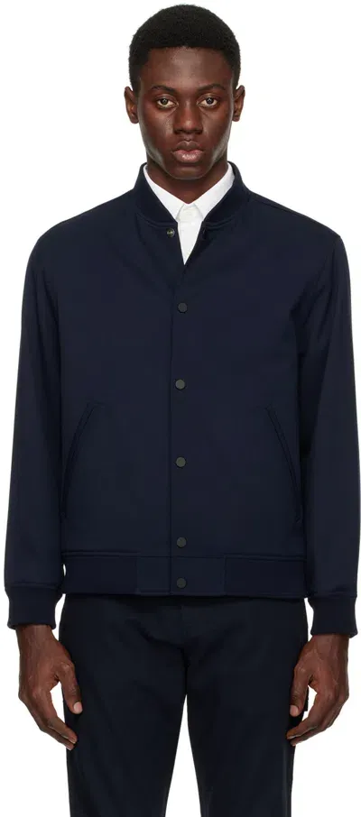 Theory Navy Varsity Bomber Jacket In Baltic