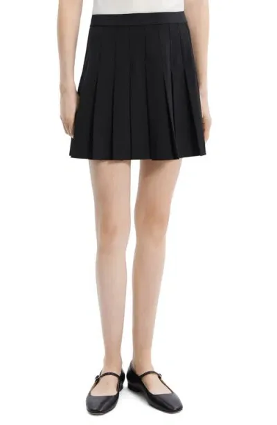 Theory Pleated Miniskirt In Blk