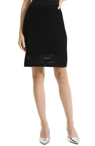 Theory Pointelle Stitch Skirt In Black