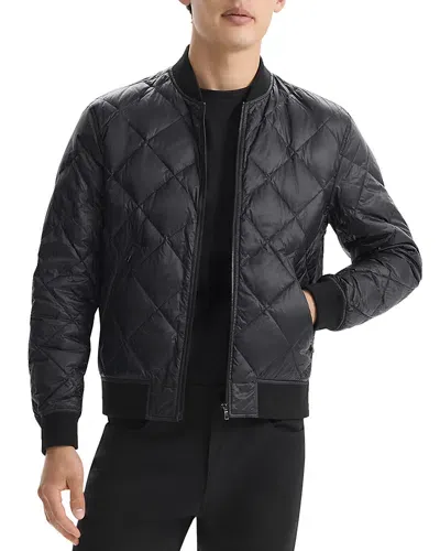 Theory Quilted Down Bomber Jacket In Black