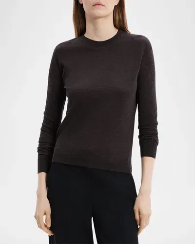 Theory Crewneck Knitted Jumper In Black