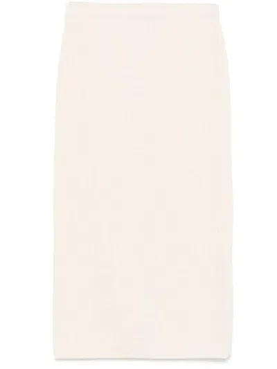 Theory Ribbed Midi Skirt In White