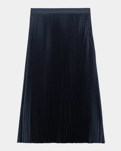 Theory Satin Pleated Skirt In Nctrn Way