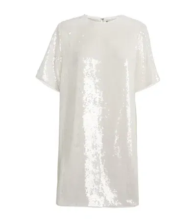 Theory Sequinned T-shirt Mini Dress In White