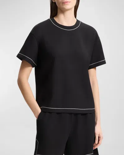 Theory Short-sleeve Stitched Supima Cotton T-shirt In Black