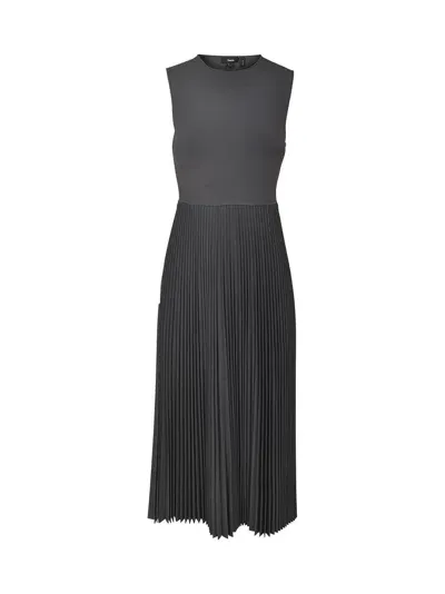 Theory Sleeveless Pleated Dress In Black