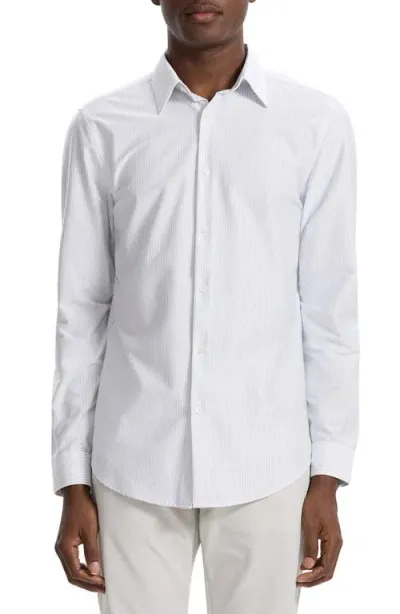 Theory Sylvain Button-up Shirt In White/olympic