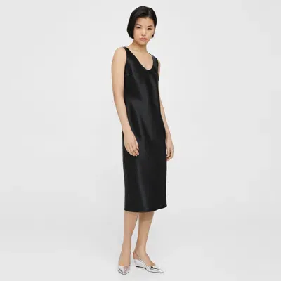 Theory Satin Tank Dress In Black